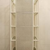 Pair of Lacquered canework shelves, Bamboo and Glass, 1980s - Italy