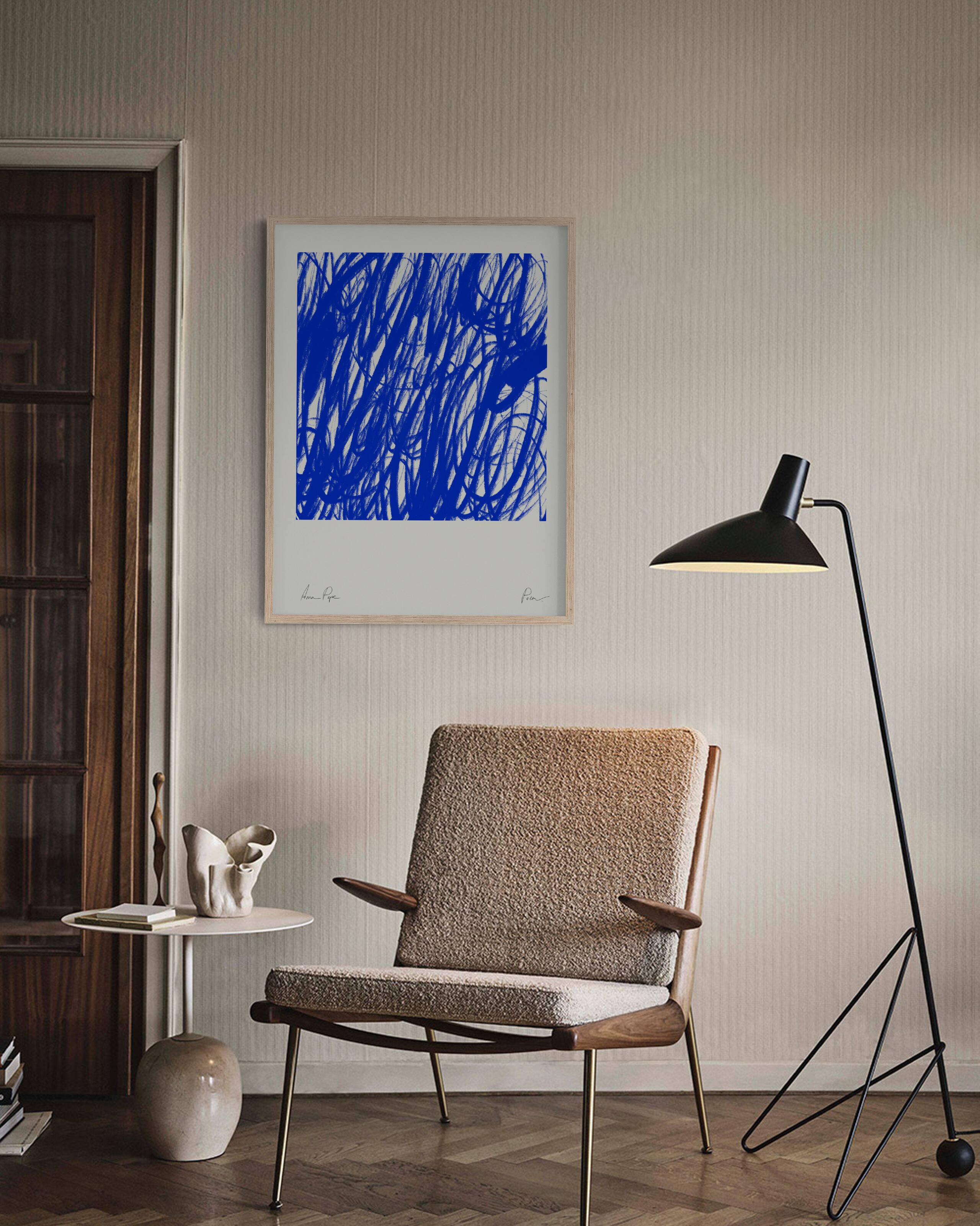 Abstract blue painting giclee print
