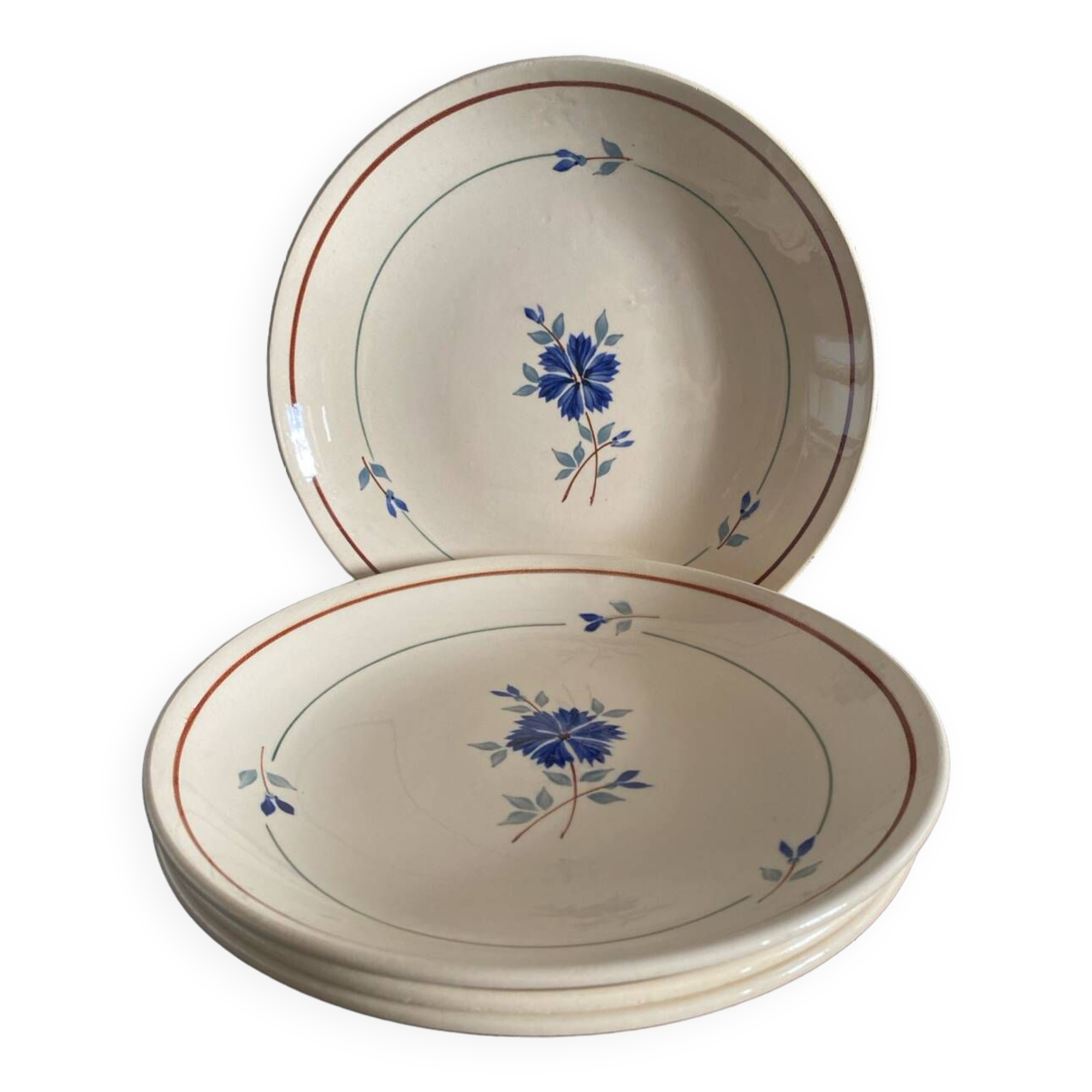 4 Saint Amand dessert plates, Prisca flowers model