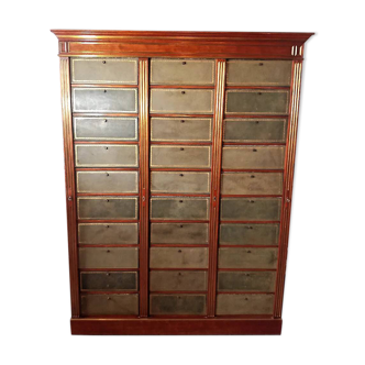 19th century mahogany and brass fillet cardboard box