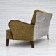 Années 1950-60, canapé danois 3 places, état d'origine, coton/laine, bois de hêtre.