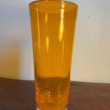 Vase année 80 verre bullé