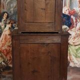 Antique solid walnut piece of furniture, finely carved, in Renaissance style.