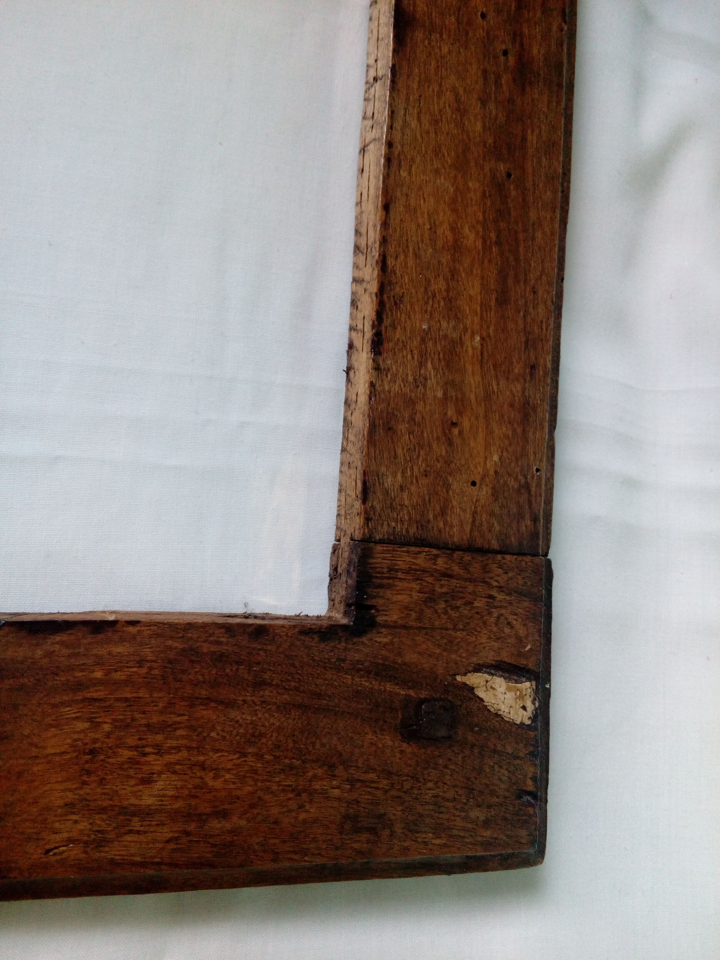 Wooden glass door with iron latch