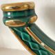 Bougeoir double art déco vert et or