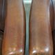 Set of two rugged sheep let of two rugged sheep leather club armchairs with a nice distressed look