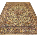 Large Oriental Wool Area Rug, Handmade Traditional Beige Carpet Rug- 260x360cm