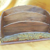 Wooden mail rack, art deco
