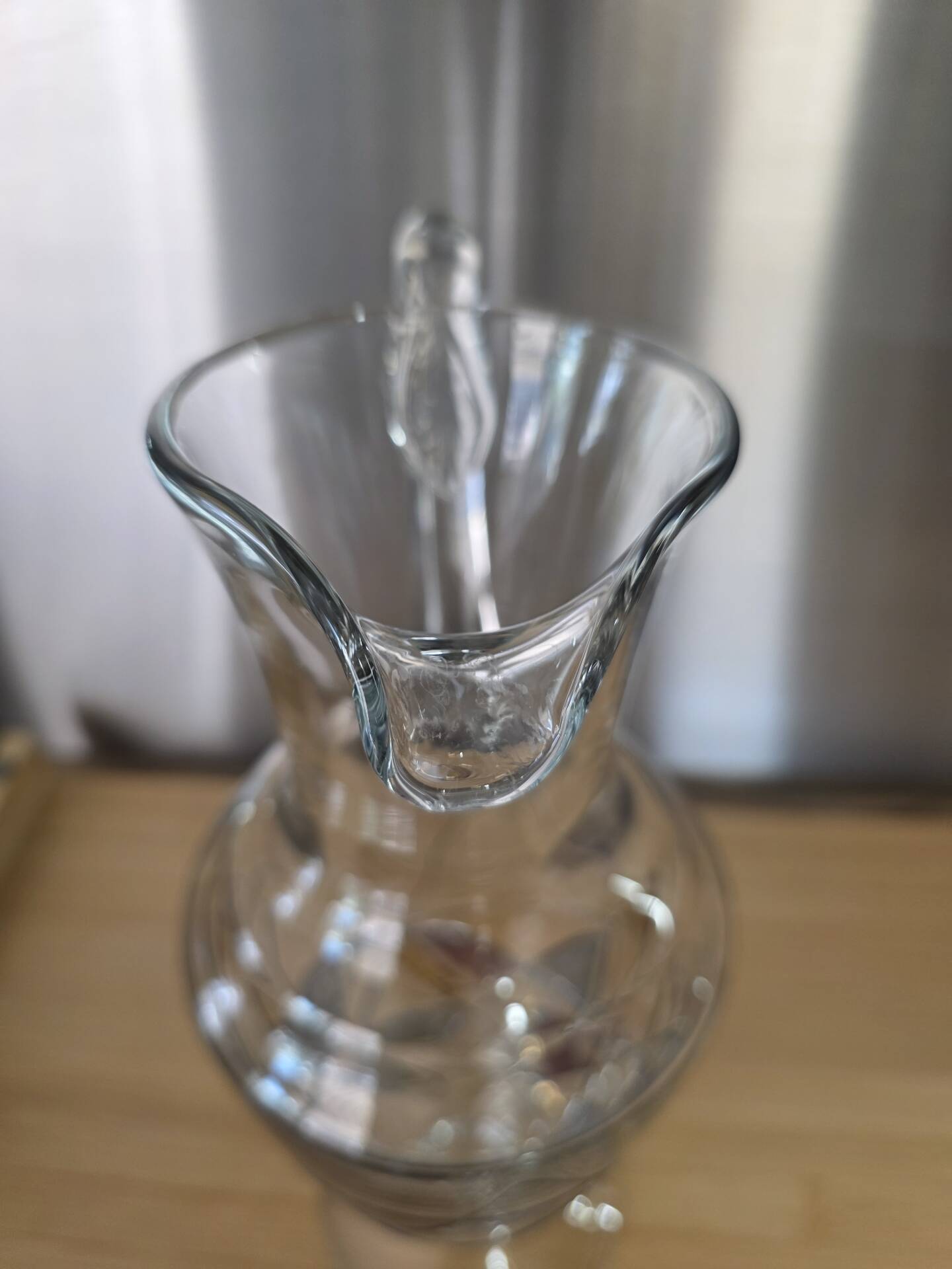 Large carafe / Jug in Paris crystal with stained glass decoration signed H 30 cm