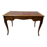 Louis XV style marquetry desk – antique leather top