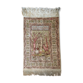 Turkish carpet Hereke 100% Silk and gold threads
