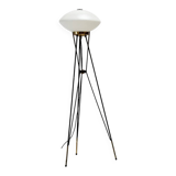 Elegant Italian floor lamp with a white opaline shade.