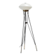 Elegant Italian floor lamp with a white opaline shade.