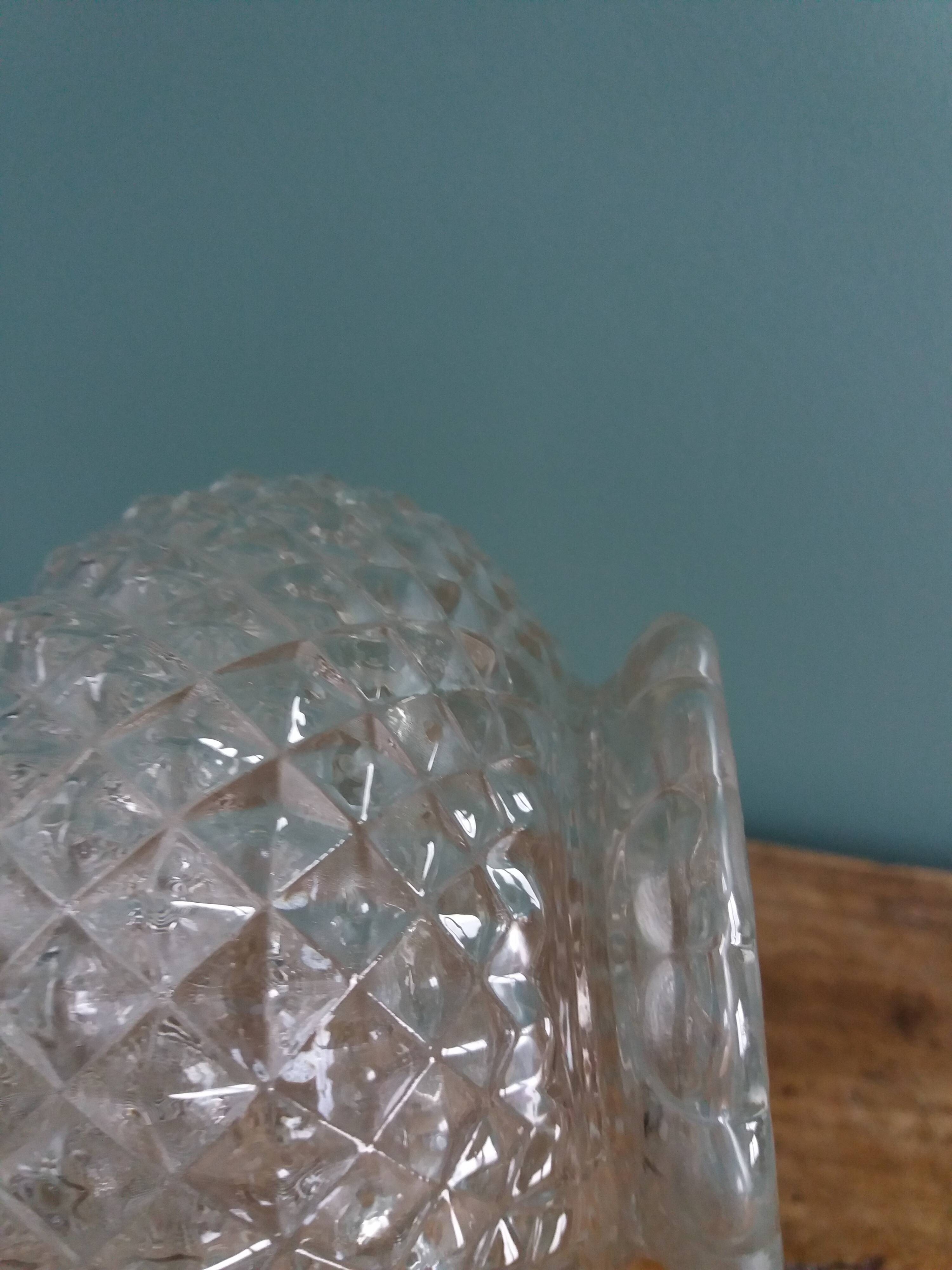 Glass carafe vase with pineapple diamond point decoration
