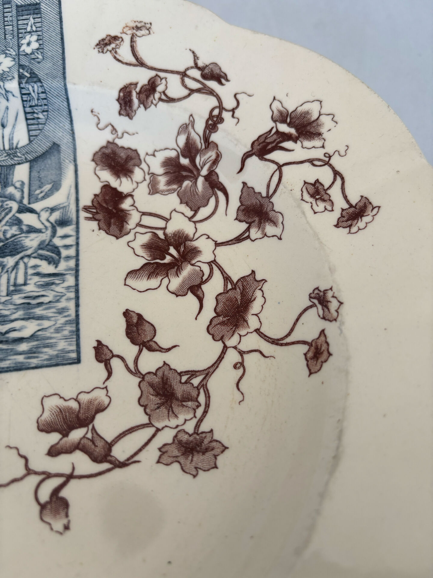 Iron earth plate sepia and blue Longchamp - iron earth storks