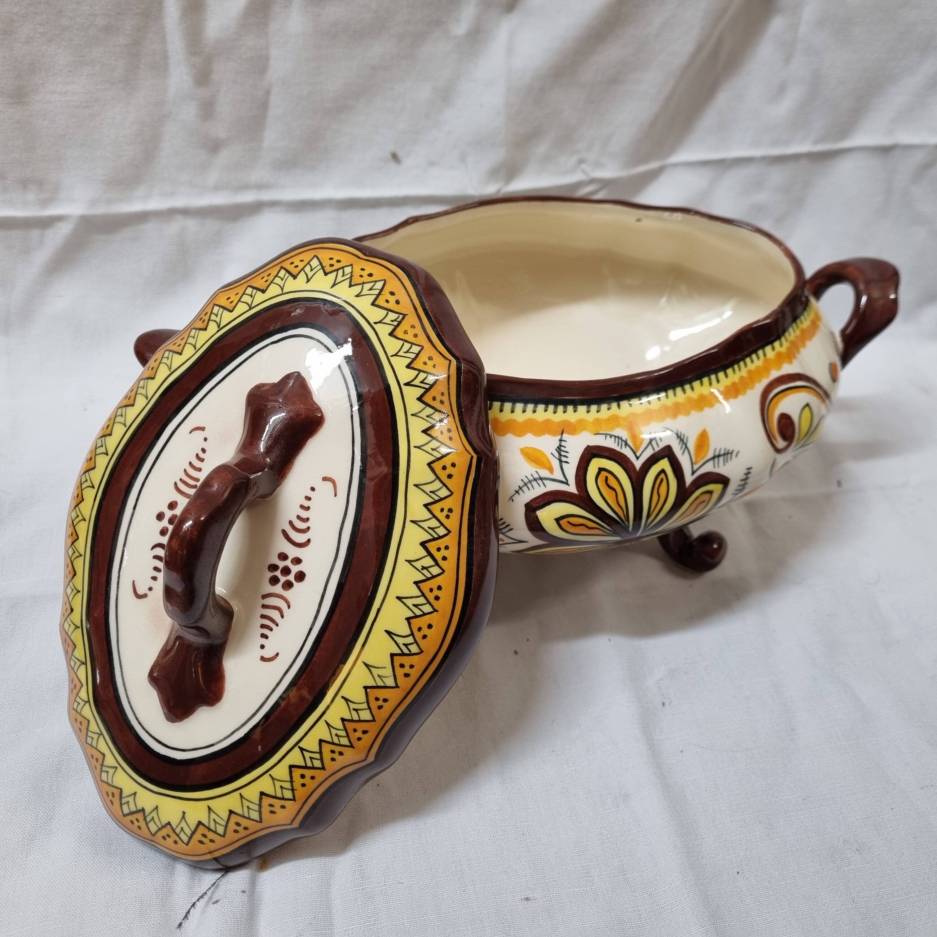 HB Henriot earthenware soup tureen, Quimper Brittany