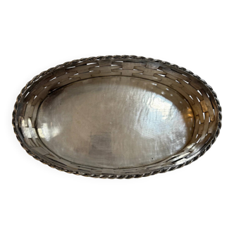 Woven silver-plated bread basket