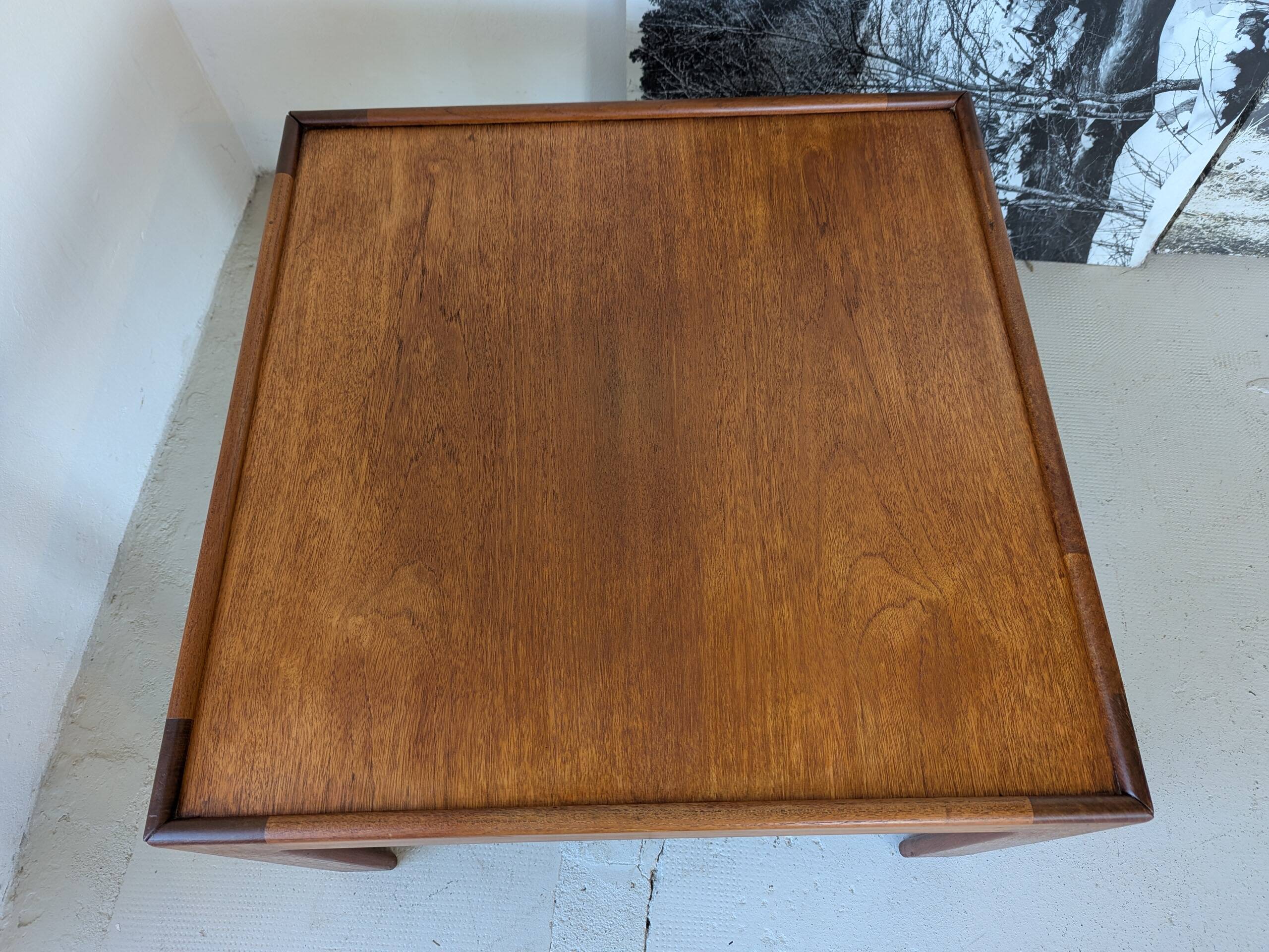 Square teak coffee table by Illum Wikkelso for N.Eilersen