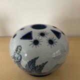 Vintage Nevers earthenware flower vase