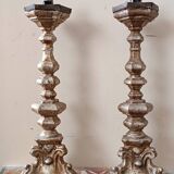 Pair of antique candlesticks from Italy, 18th century.