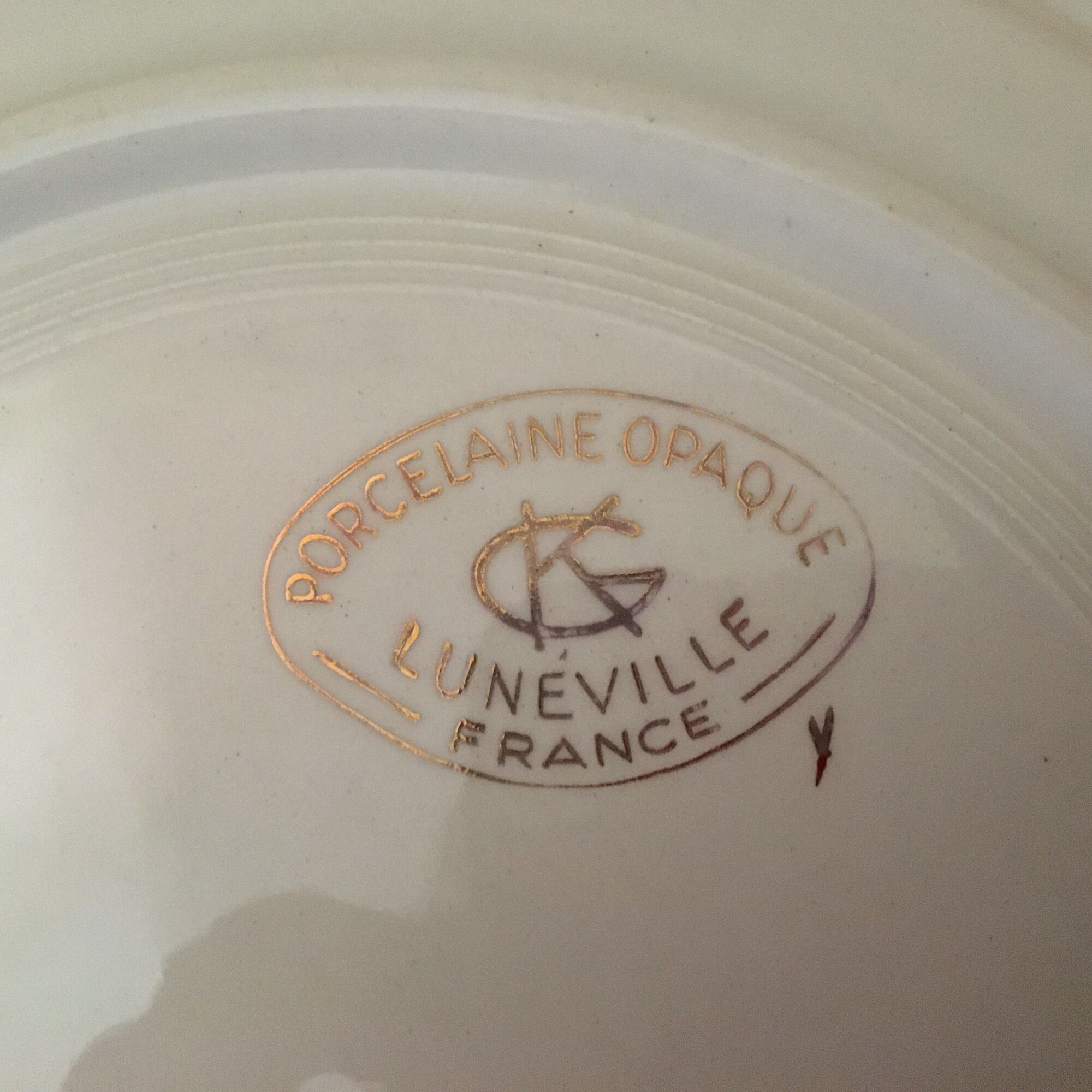 Porcelain Service Dish Signed "Lunéville"