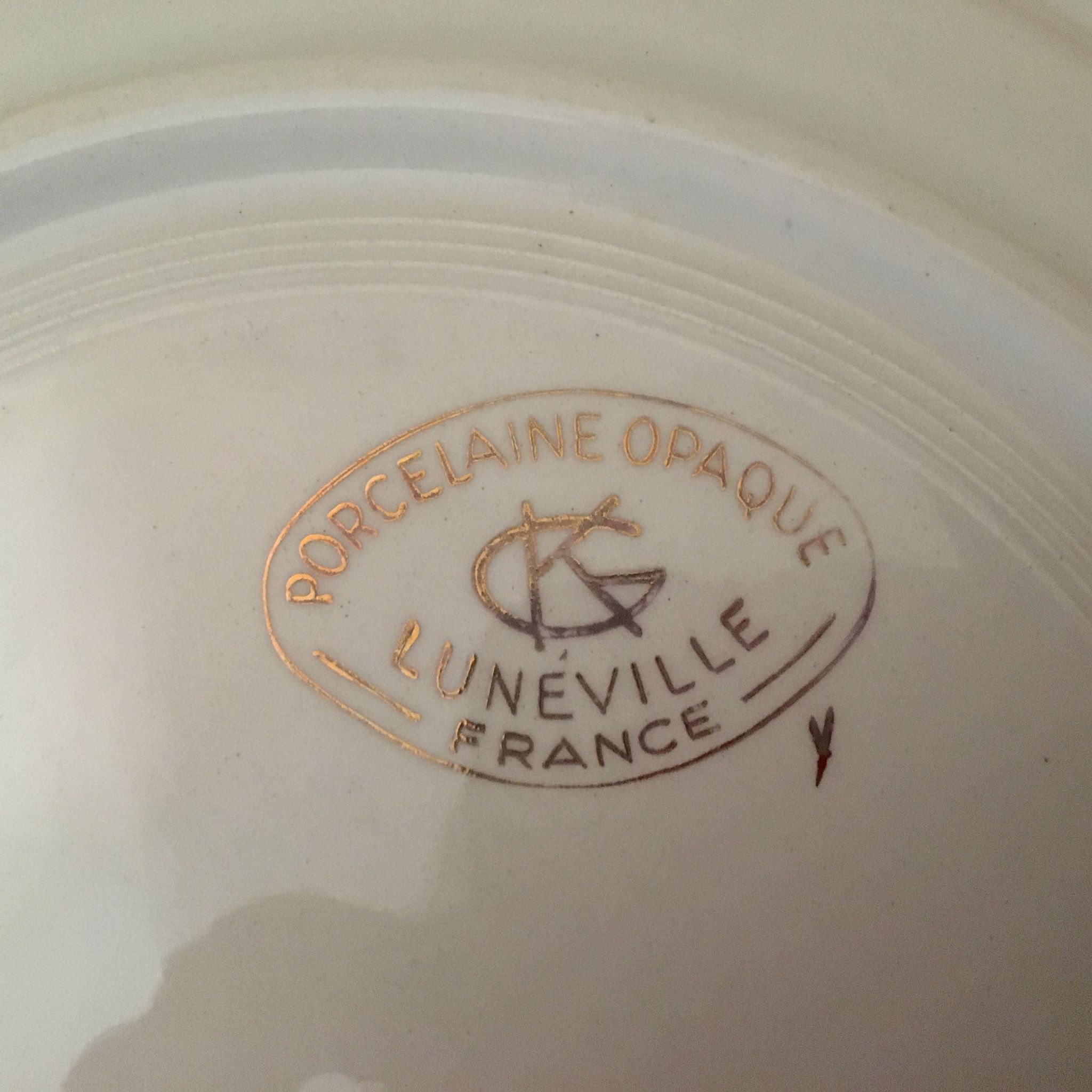 Porcelain Service Dish Signed "Lunéville"