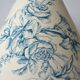 Abat-jour toile de Jouy fleurs
