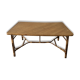 Vintage rattan table 6 people by Louis Sognot
