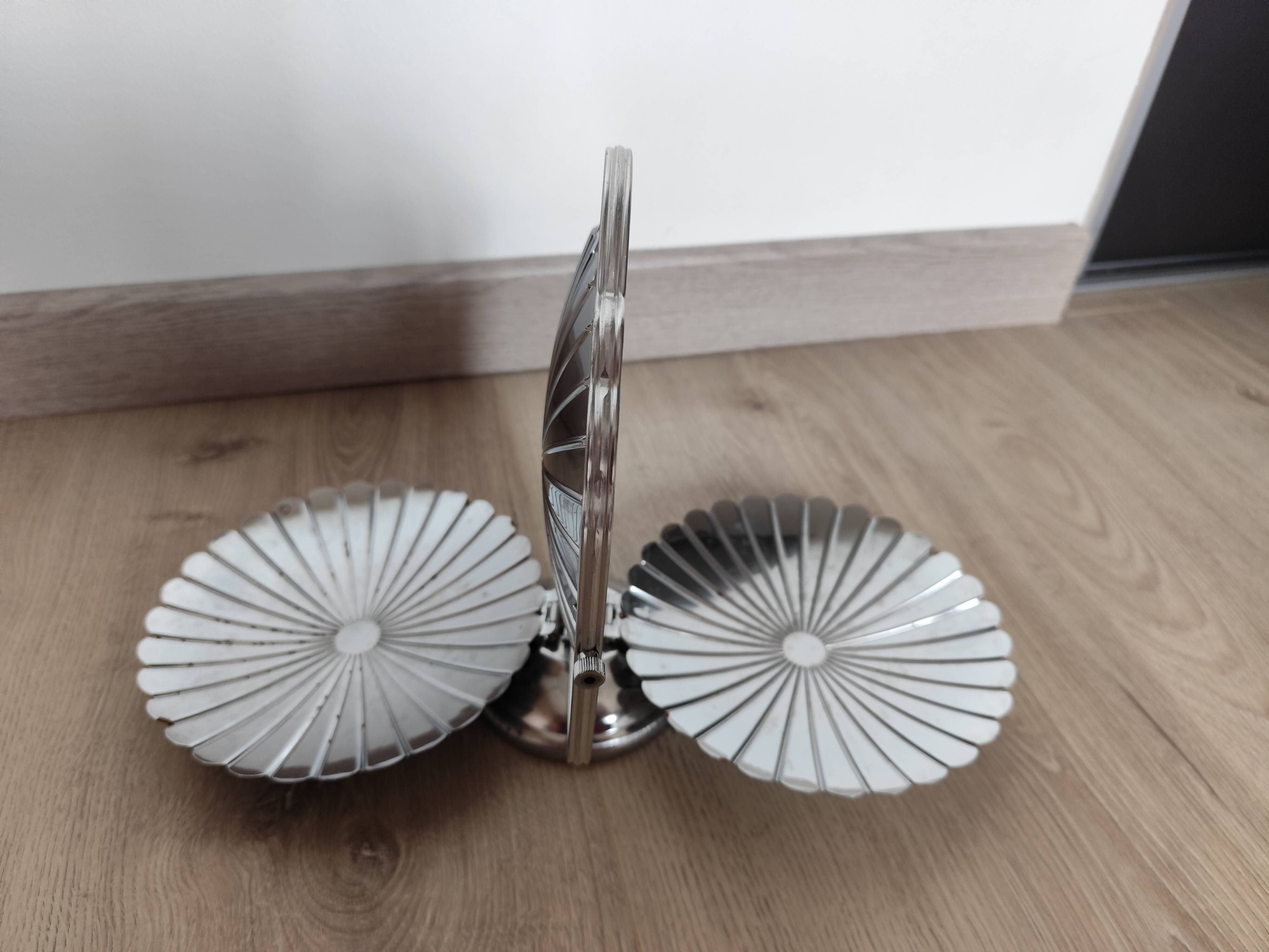 Vintage chrome-plated metal display stand for appetizers and petits fours