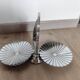 Vintage chrome-plated metal display stand for appetizers and petits fours