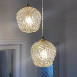 Triple suspension with vintage glass globes