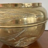 Art Nouveau copper brass cachepot