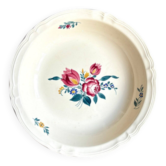 Round hollow Digoin Sarreguemines earthenware dish, "Yann" service