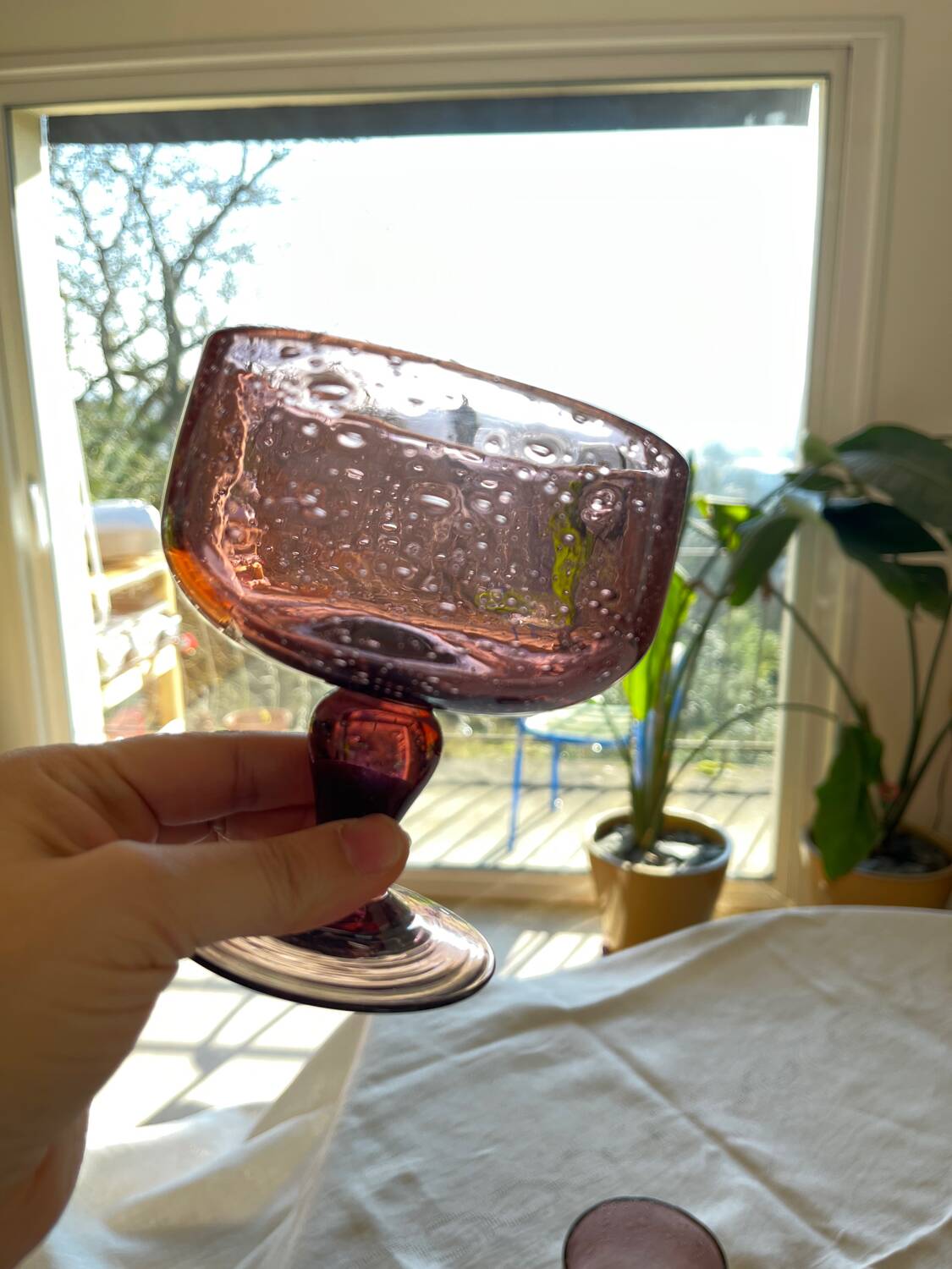 Service en verre bullé