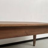 Solid walnut farmhouse table with spindle legs