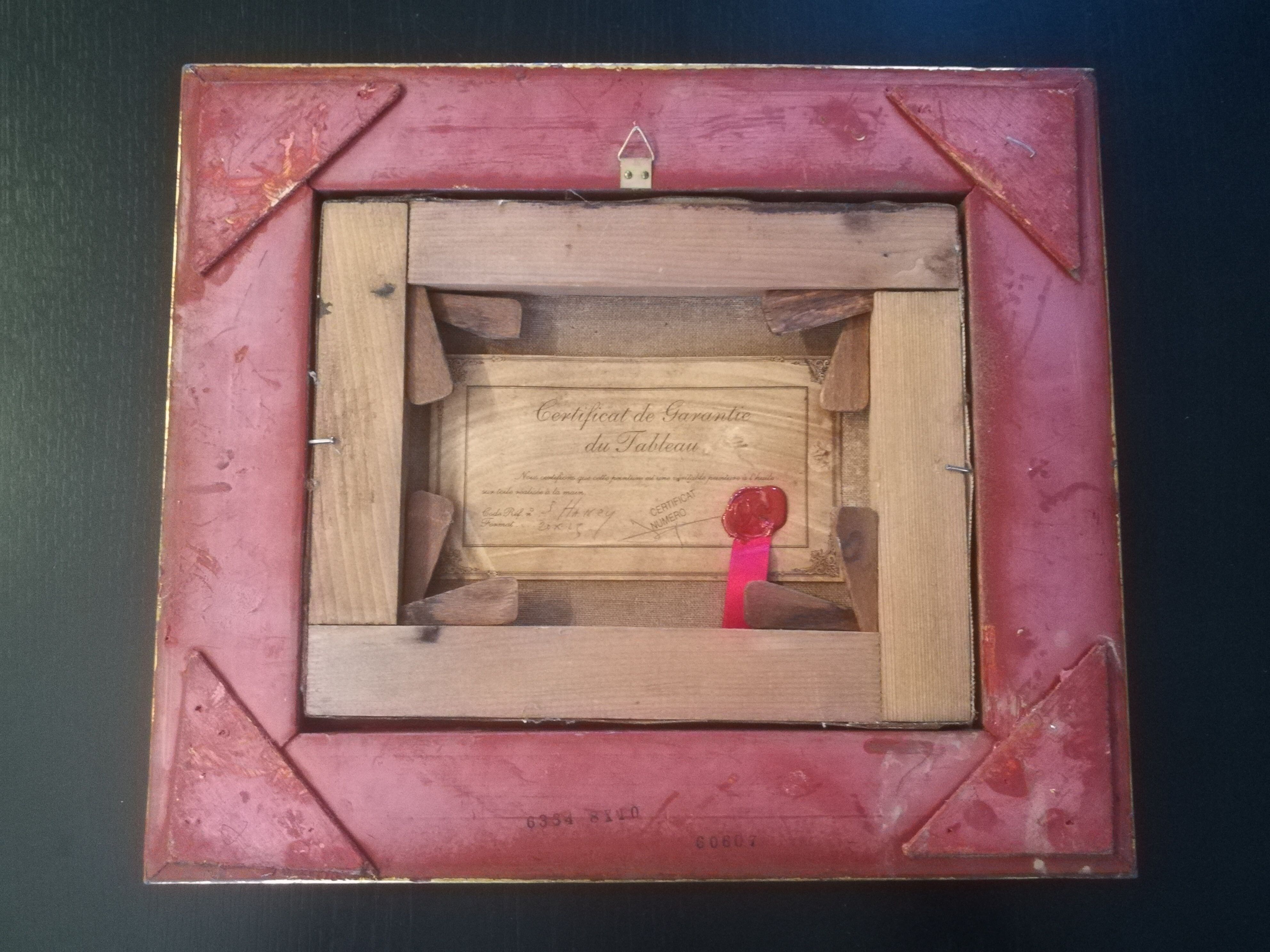 Oil on canvas signed Haney marine in gold frame