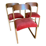 Set of 3 Baumann sled chairs
