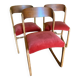 Série de 3 chaises traîneau Baumann
