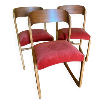 Set of 3 Baumann sled chairs