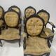 Set of eight Napoleon III style Louis XV armchairs in rosewood, 20th century.
