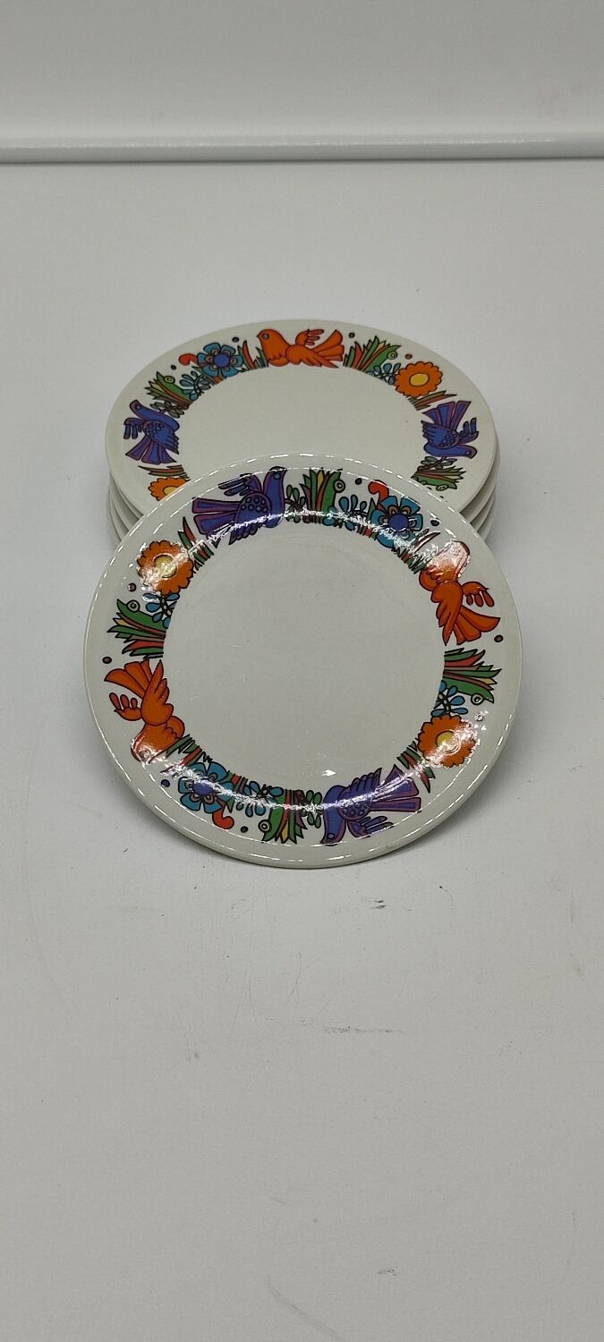 Set of 6 Villeroy and Boch Acapulco plates, diameter 15.5 cm