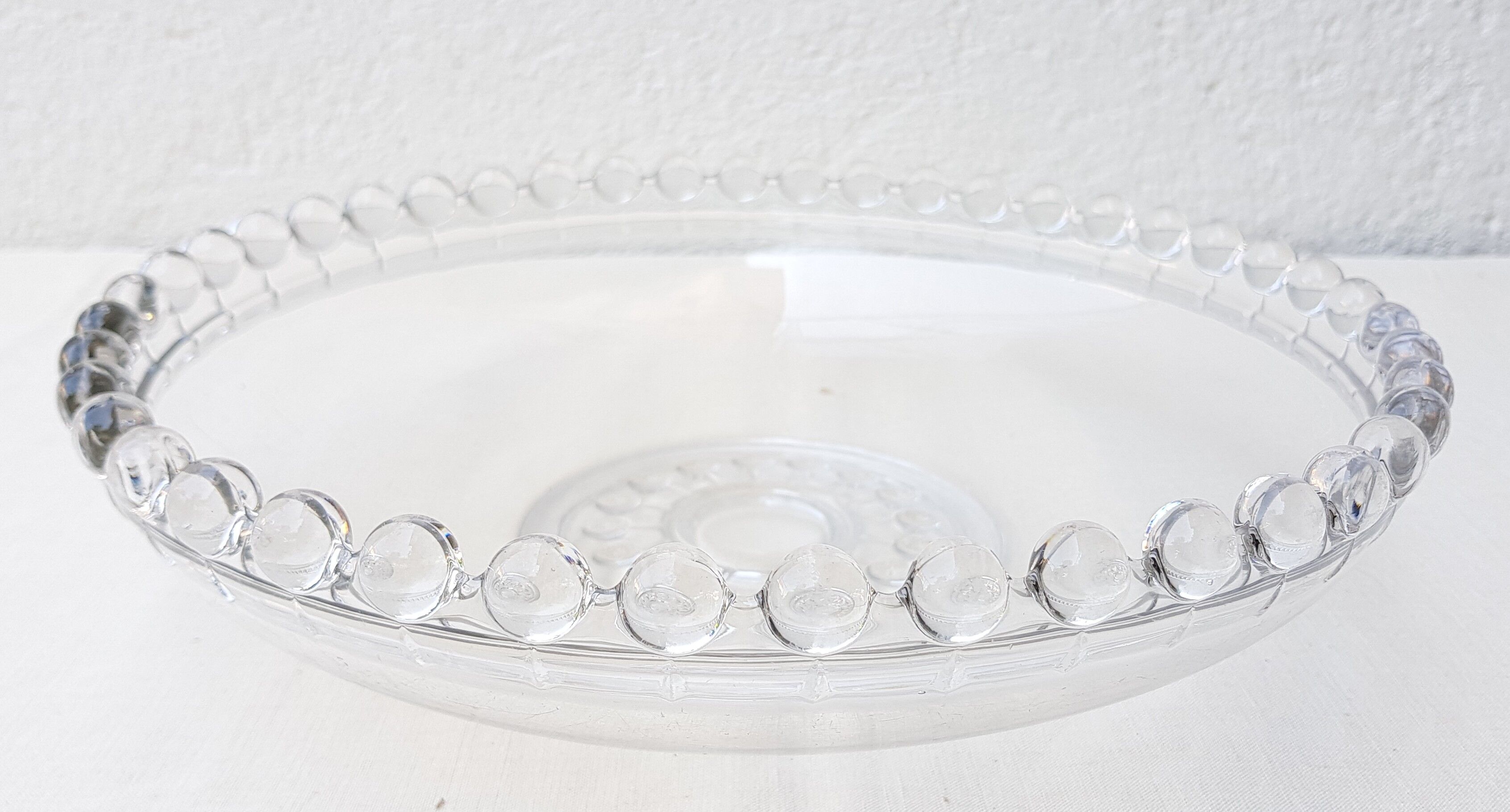 Beaded glass dish