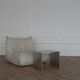 Table d'appoint en aluminium brossé minimaliste
