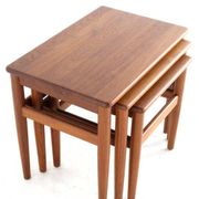 Set of 3 Danish Nesting Tables soldi teak - mid century modern design