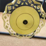 Brass and yellow glass hanging lamp