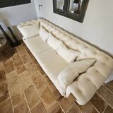 Canapé Chesterfield lin et manguier