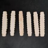 Set of 6 Art Deco knife holders in cream and gold earthenware