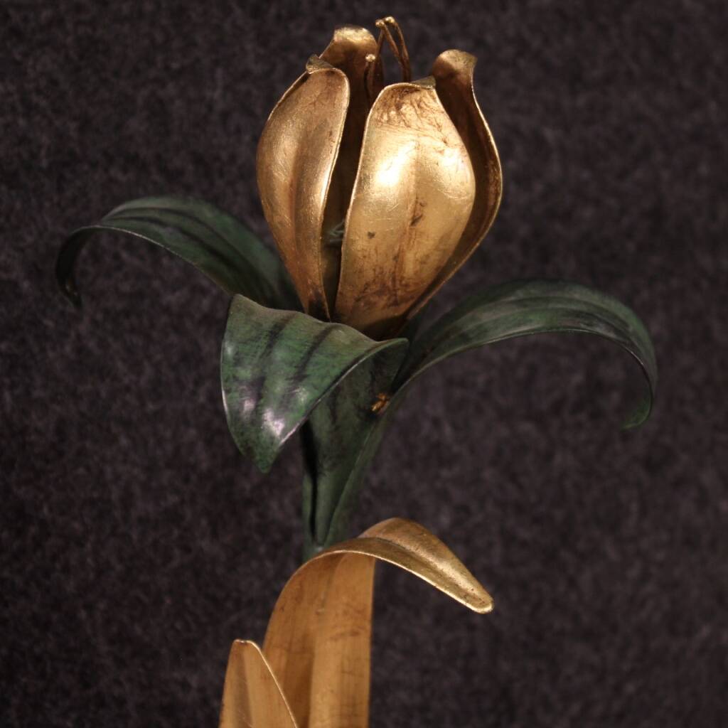 Italian crystal and metal wall lamp from the 70s