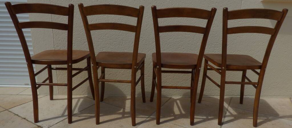 4 Lutherrma brand bistro chairs in their patinas – Very good condition
