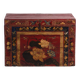 Antique chest painted vermilion red made of pine – China, circa 1900